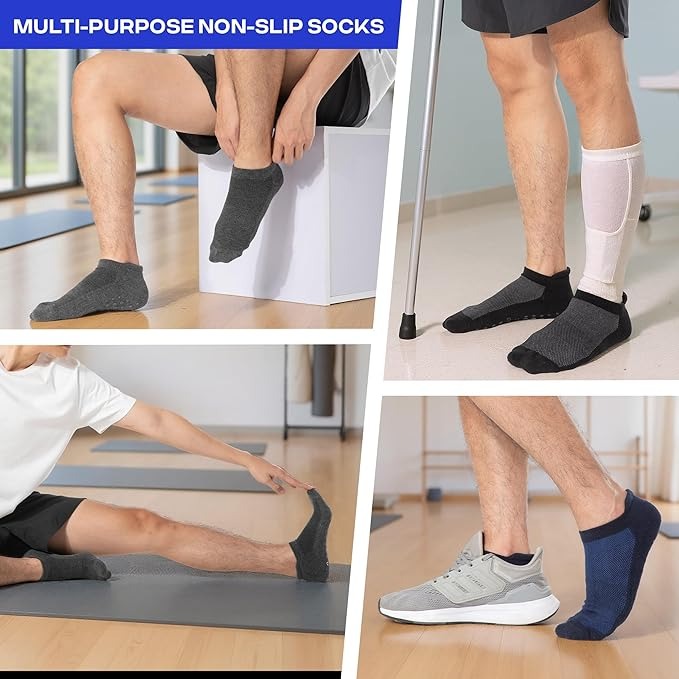 Grip Socks For Men Non Slip  (4 pairs)