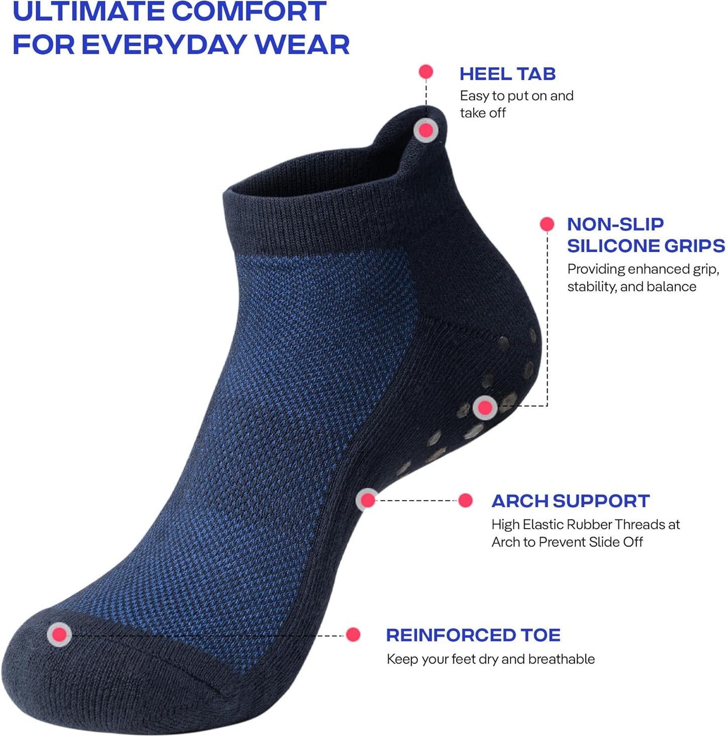 Grip Socks For Men Non Slip  (4 pairs)